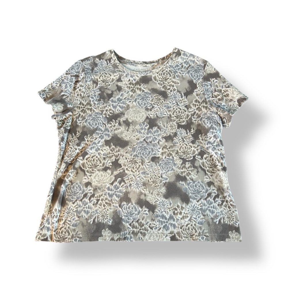 [Studio Works] BOGO $1 Brown and Gray Floral T-shirt